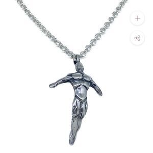 TRIBAL SON GOTHIc pearl beaded NECKLACE FREEDOM SPIRIT man flying charm combo